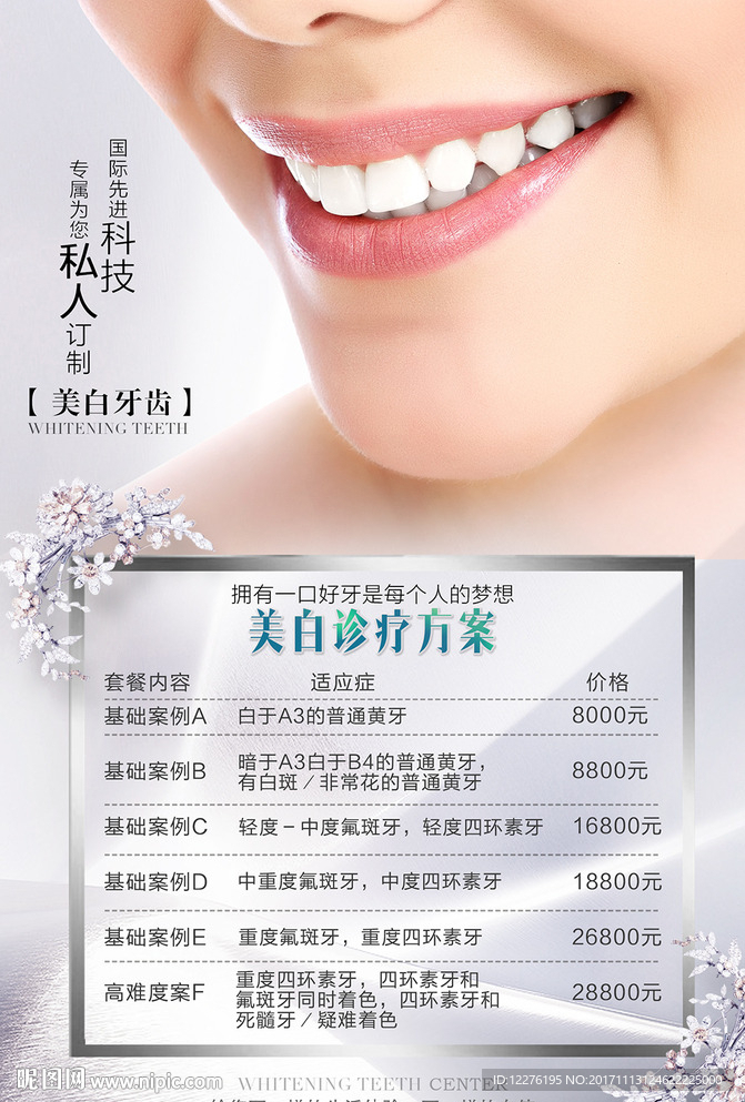 口腔价目表