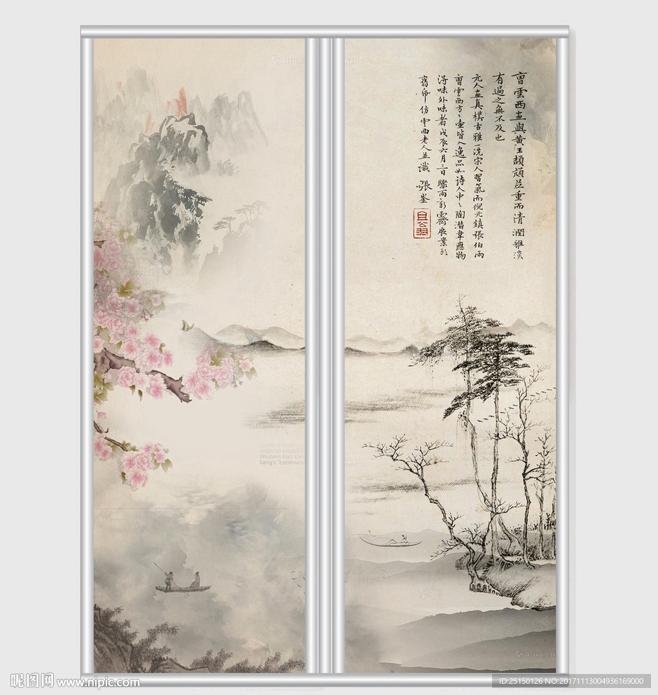 古风写意江南移门