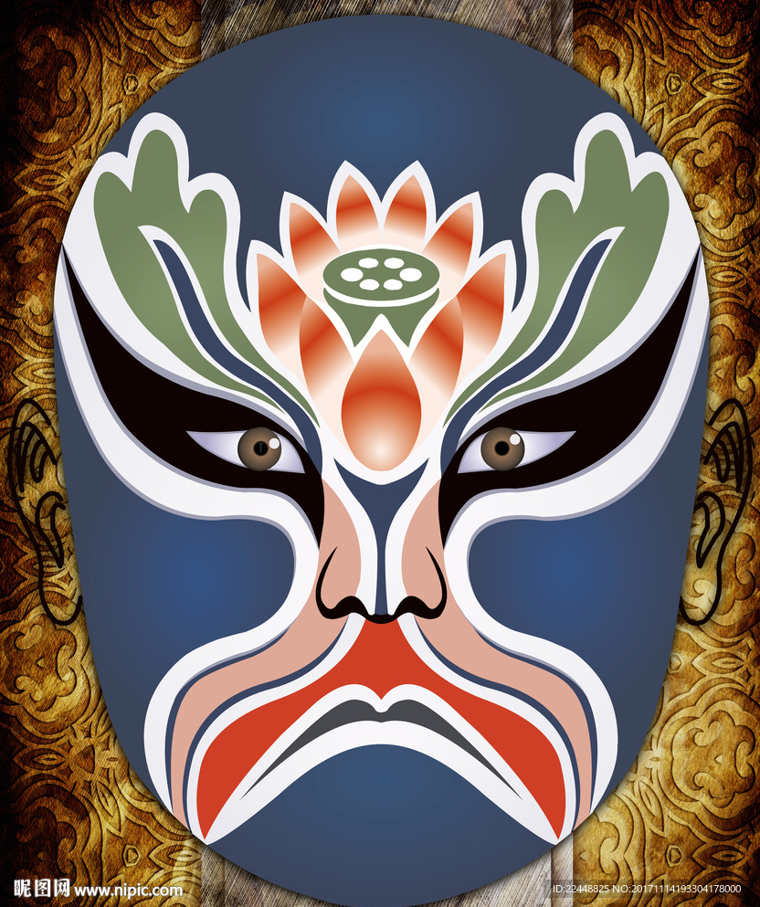 创意中国风京剧戏剧人物脸谱面具