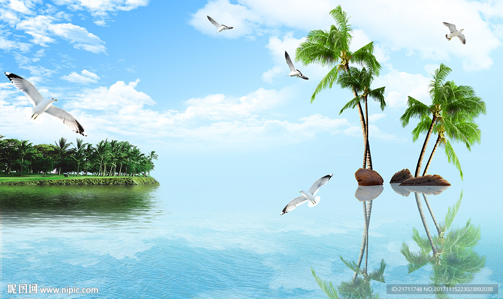 美丽大海风景电视背景墙