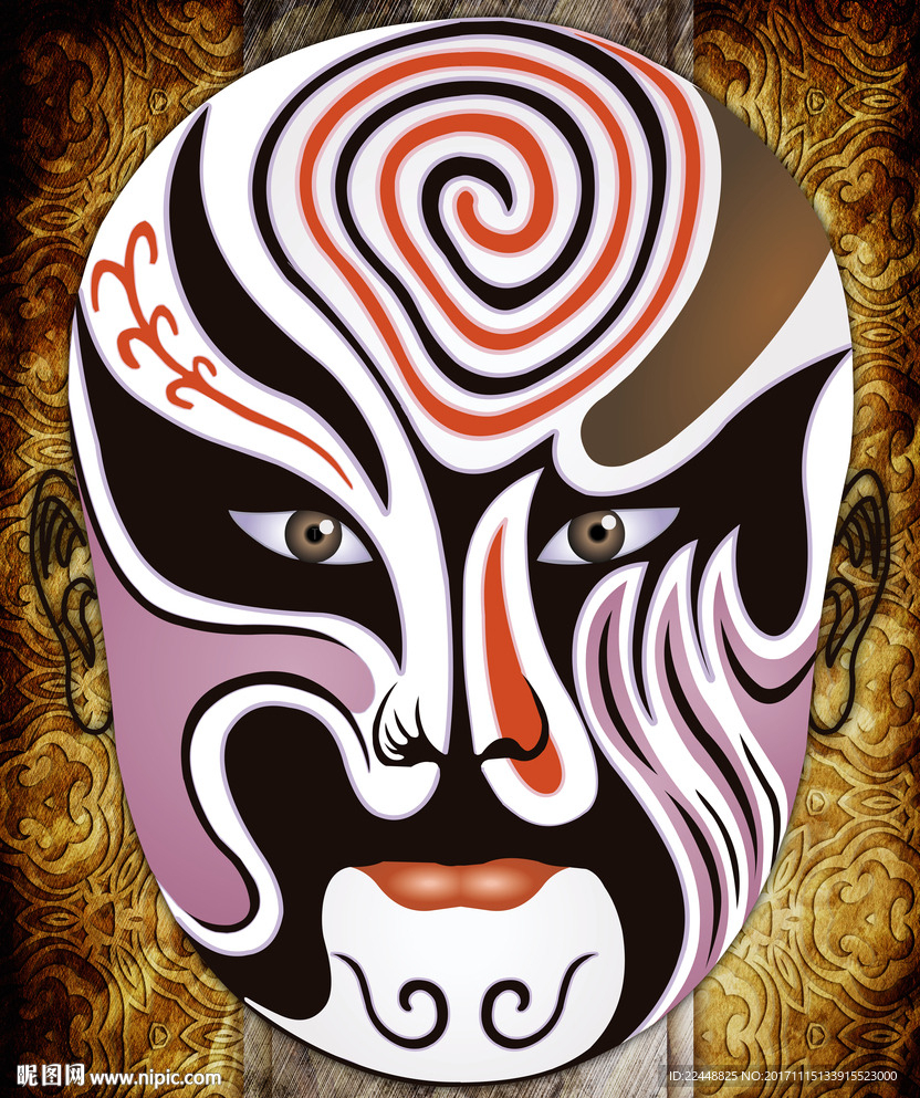 创意中国风京剧戏剧人物脸谱面具