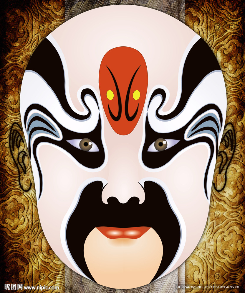 创意中国风京剧戏剧人物脸谱面具