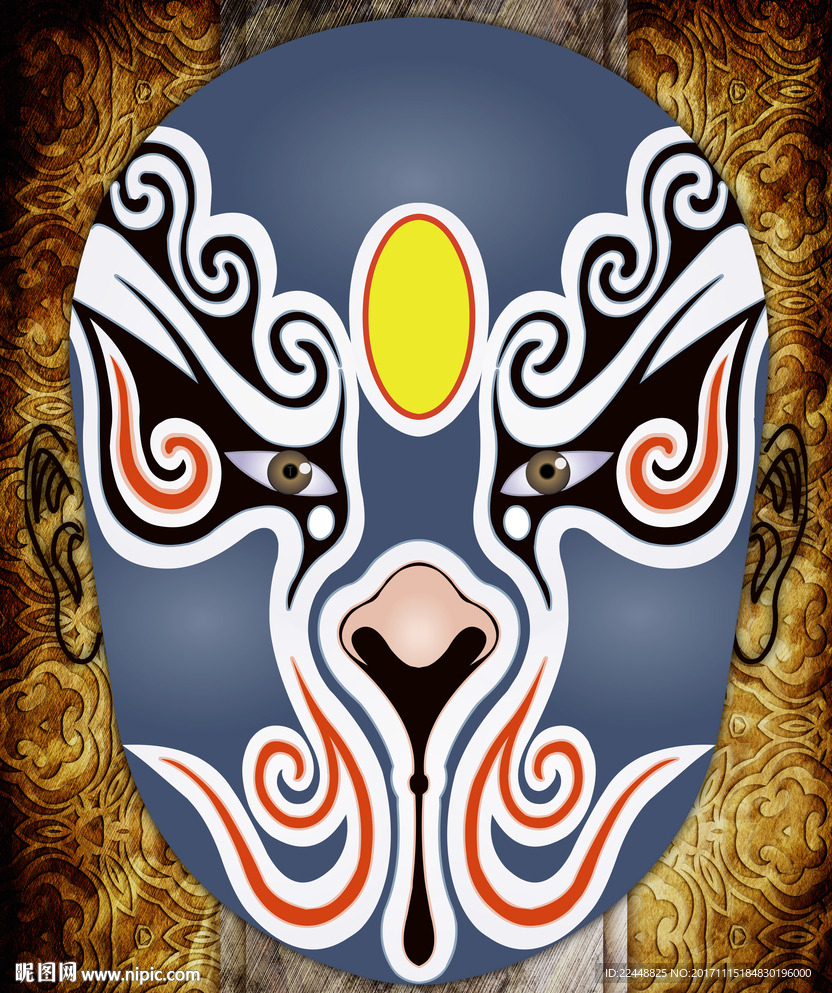 创意中国风京剧戏剧人物脸谱面具