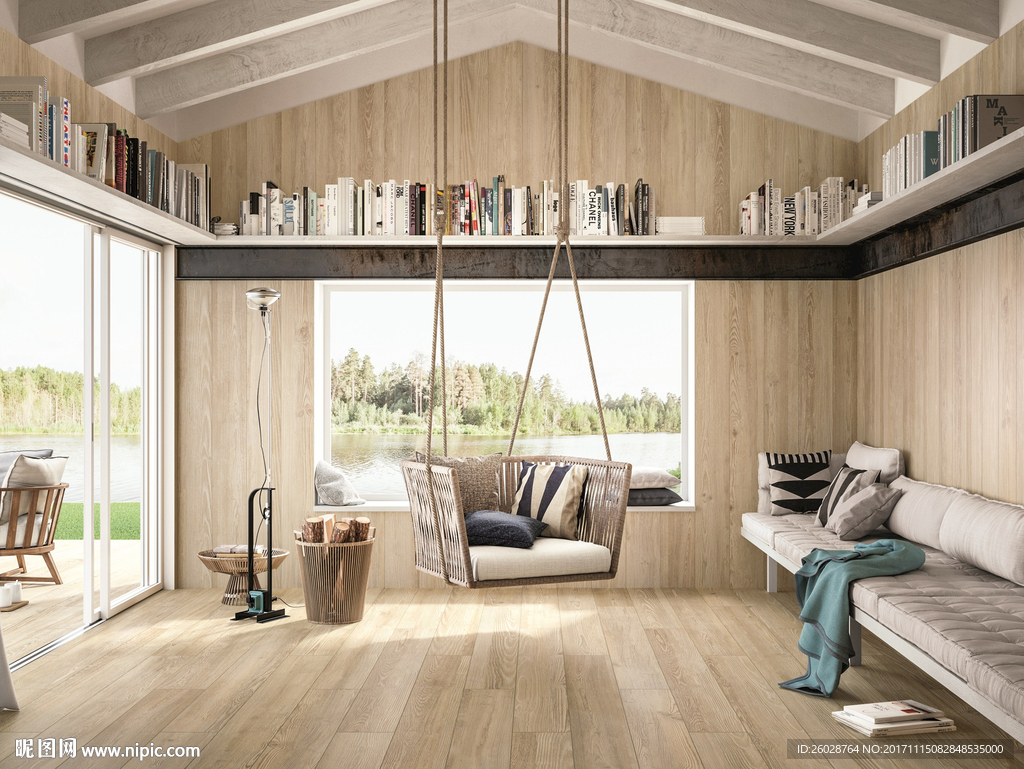 木纹砖 北欧现代书房 创意空间