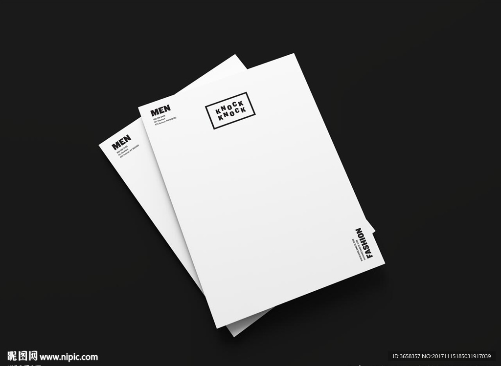 黑白A4纸张智能VI贴图