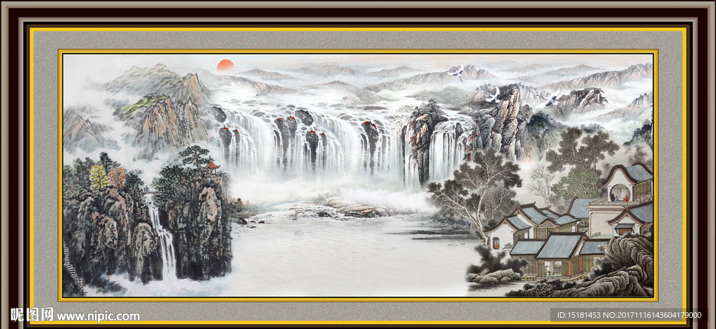 水墨国画山水