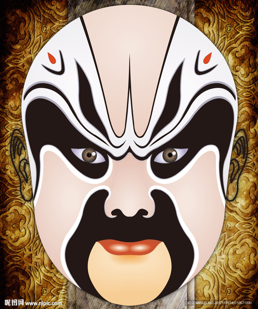 创意中国风京剧戏剧人物脸谱面具