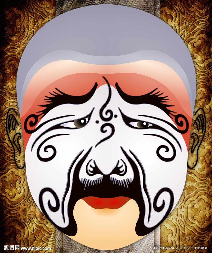 创意中国风京剧戏剧人物脸谱面具