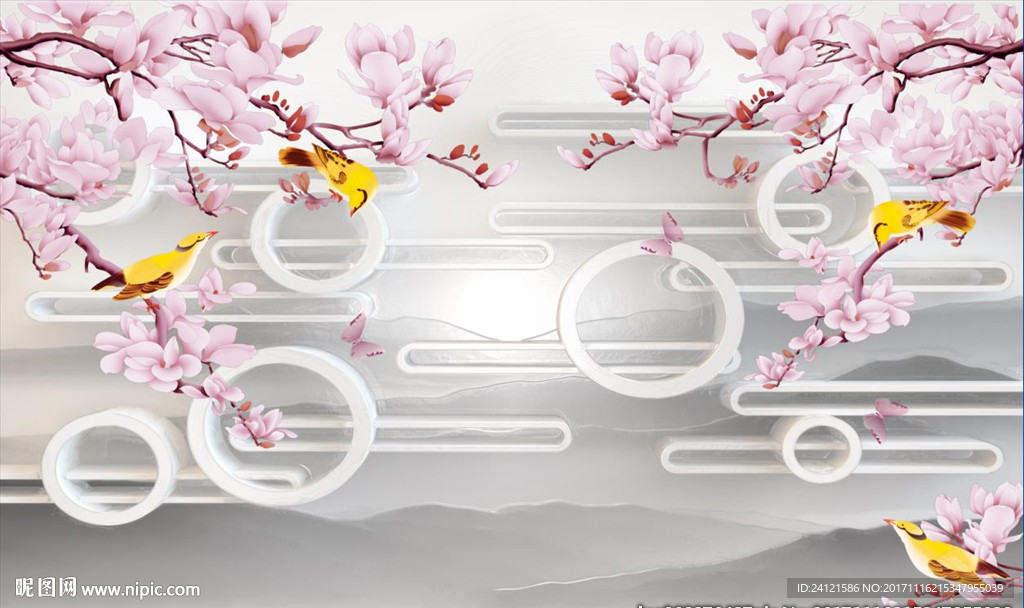 花鸟背景墙