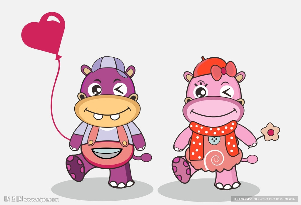 河马卡通吉祥物