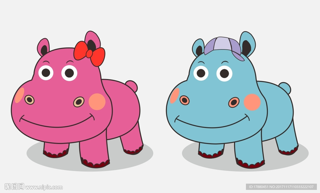 河马卡通吉祥物