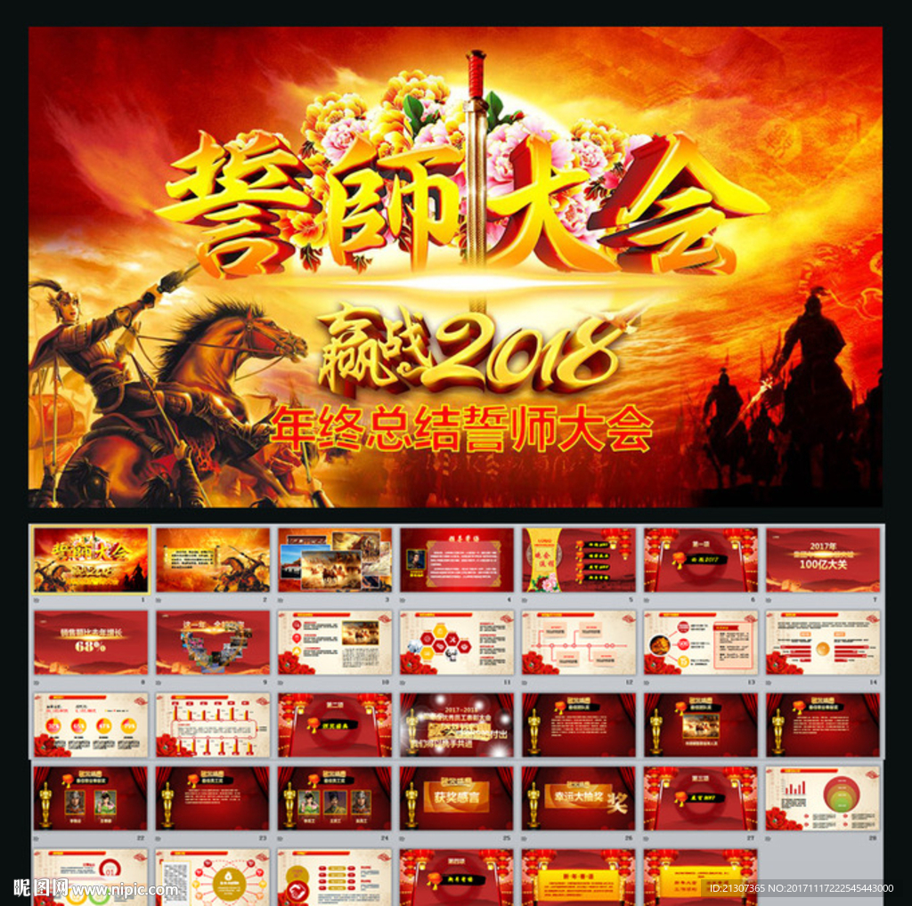 2018年会誓师大会总结PPT