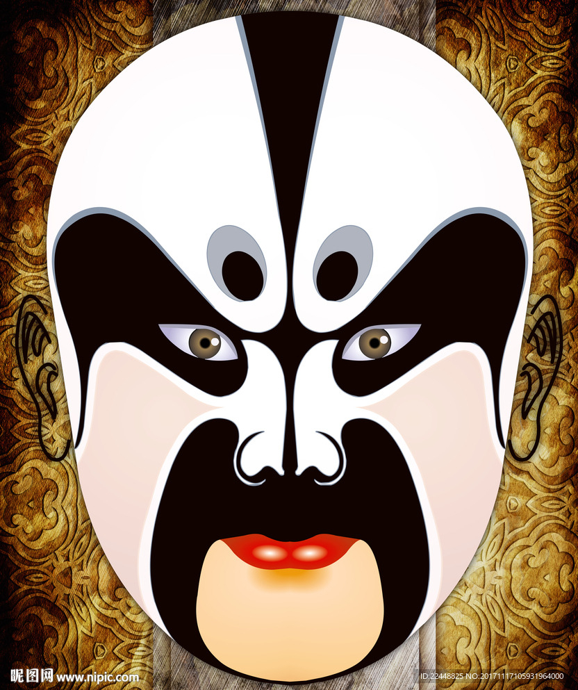 创意中国风京剧戏剧人物脸谱面具