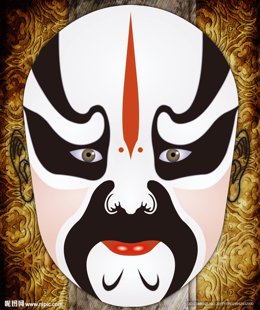 创意中国风京剧戏剧人物脸谱面具