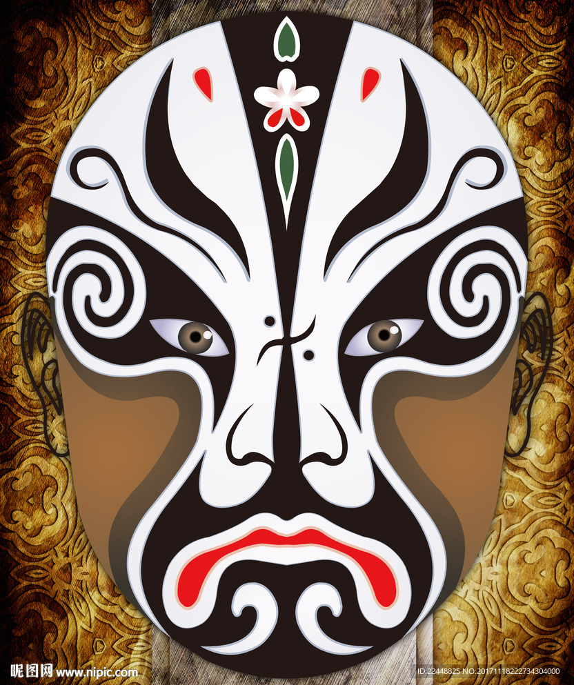 创意中国风京剧戏剧人物脸谱面具