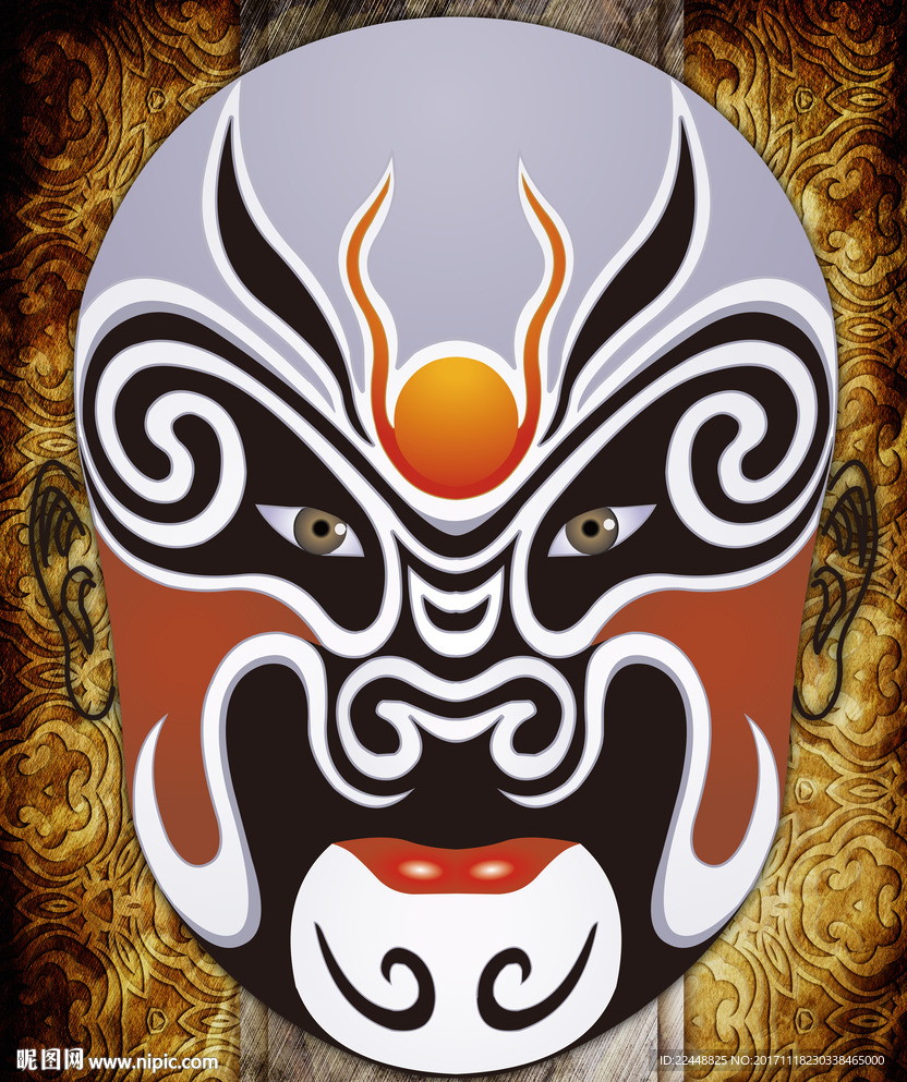 创意中国风京剧戏剧人物脸谱面具