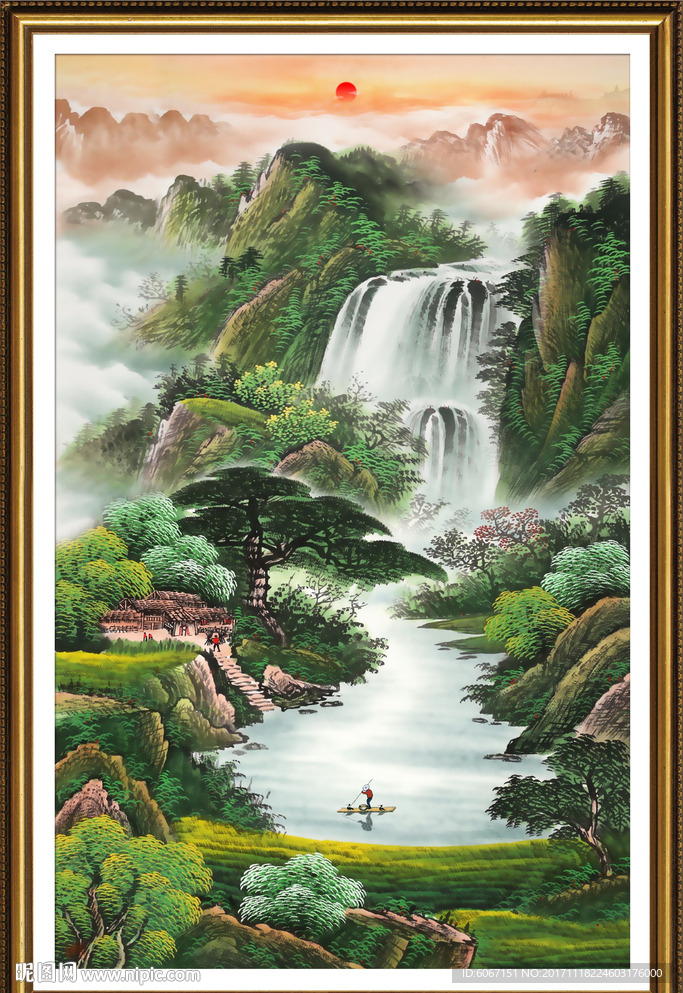 竖幅山水画