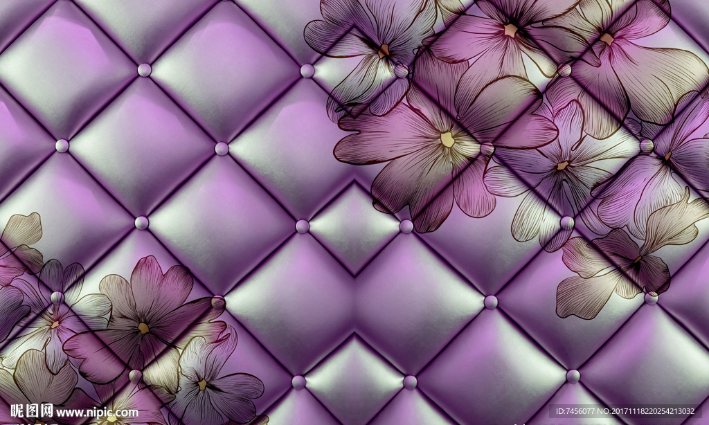 复古花纹花卉高档立体背景墙