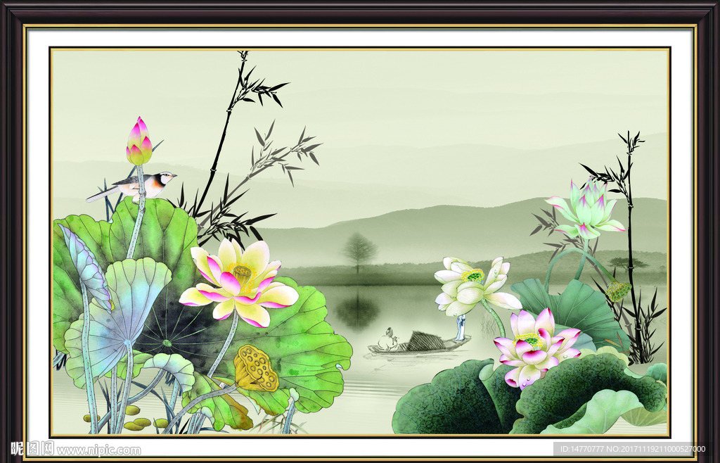 国画荷花