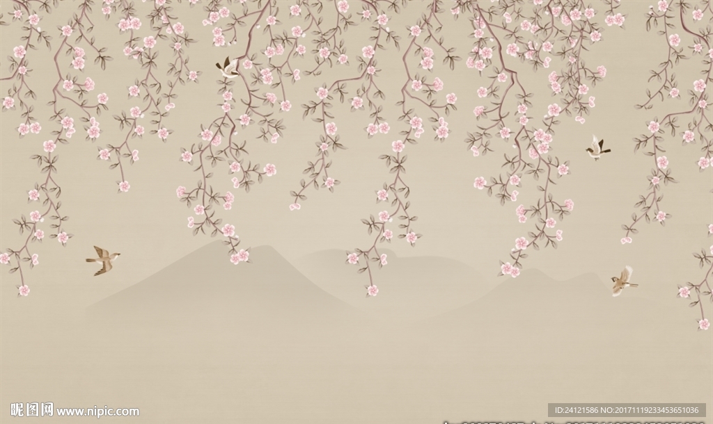 手绘花鸟
