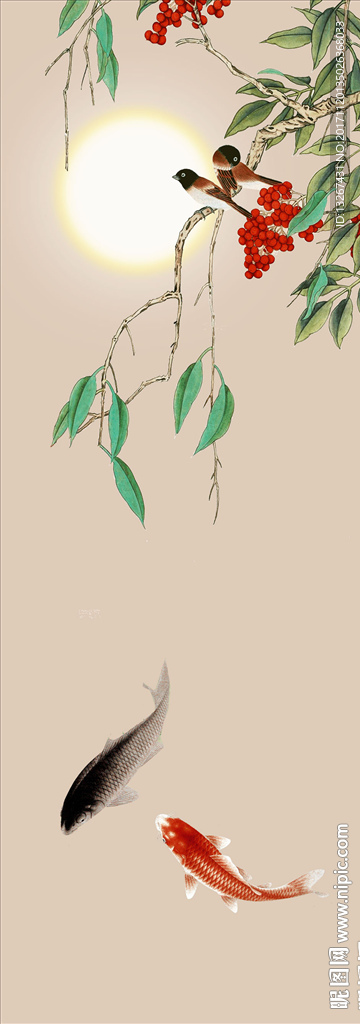 中国风花好月圆挂画