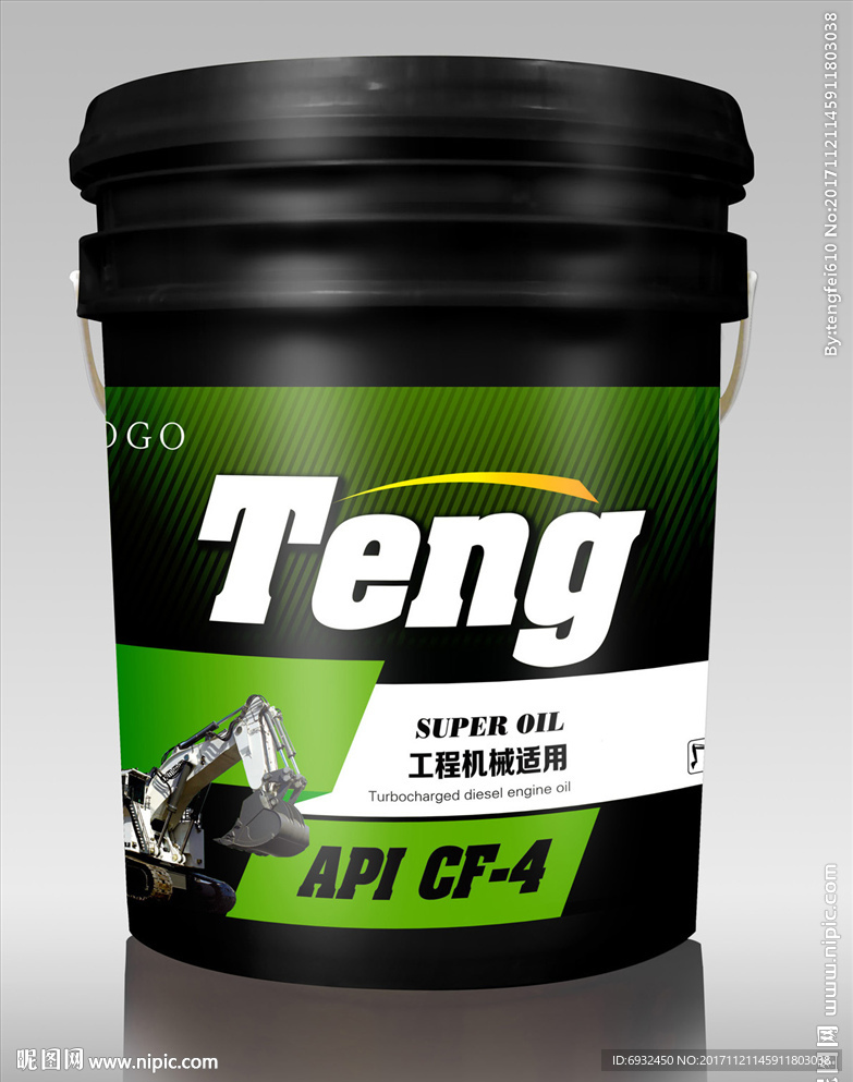 润滑油热转印桶标设计 模内贴