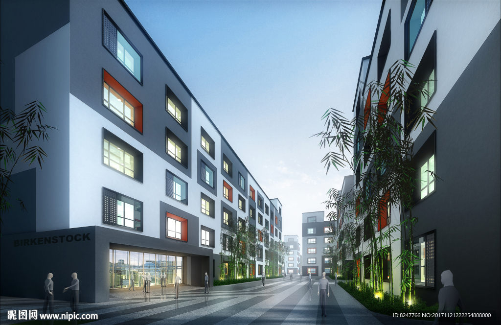 书吧休闲街建筑效果图
