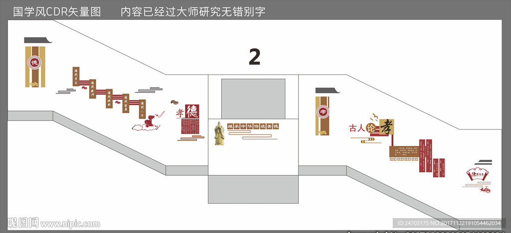 国学风德育篇楼道文化墙