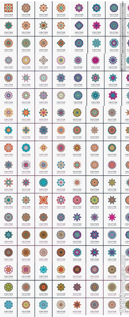 1000个彩色欧式花纹边框圆点