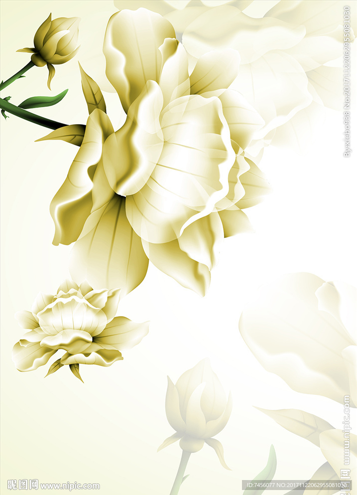 白花花束立体玄关过道