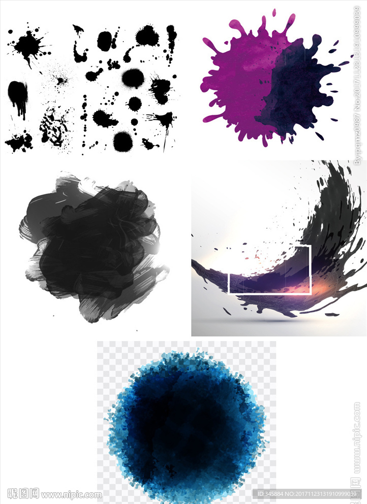 矢量中国风水墨