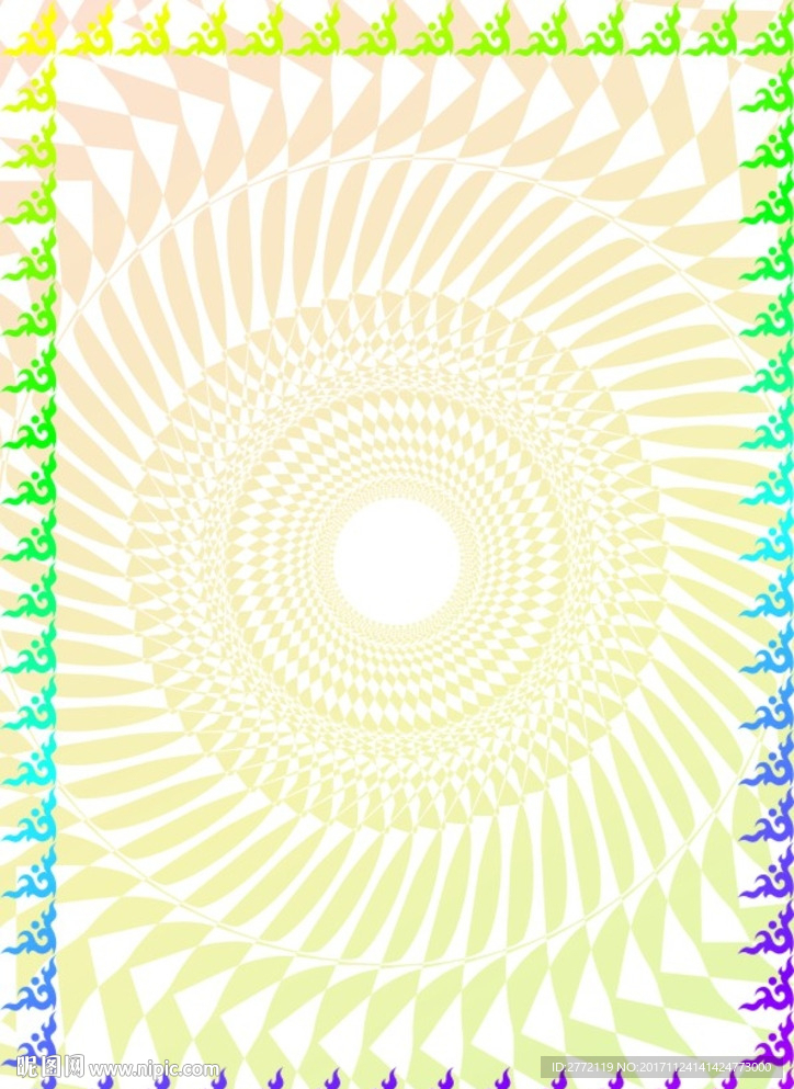 黄绿 环保证书纹