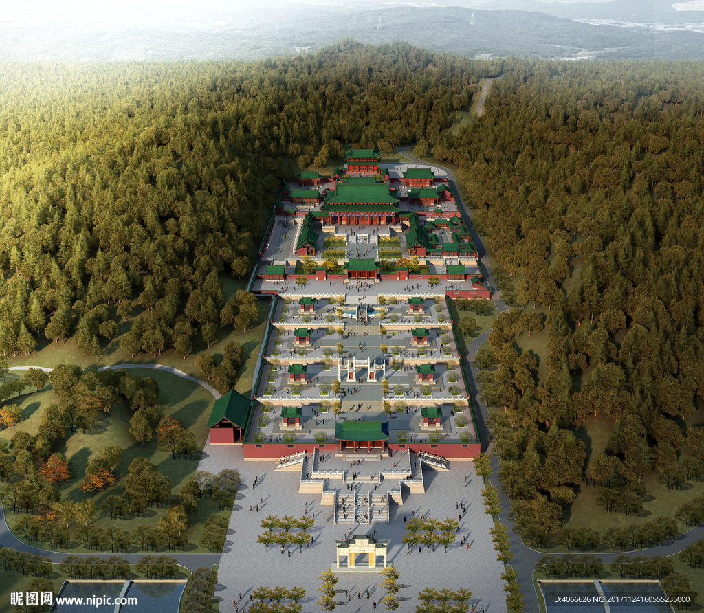 武夷山朱文公庙鸟瞰图