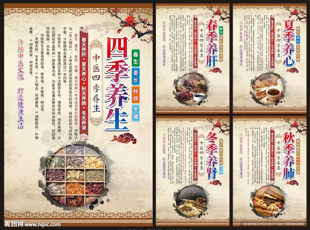 中医四季养生展板宣传