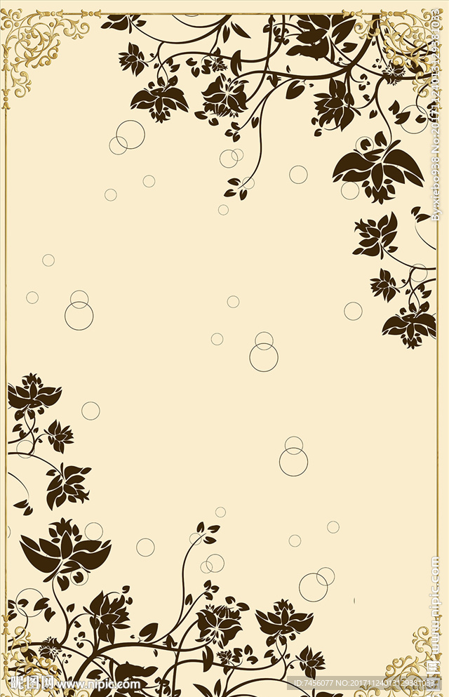 复古花纹中式玄关过道