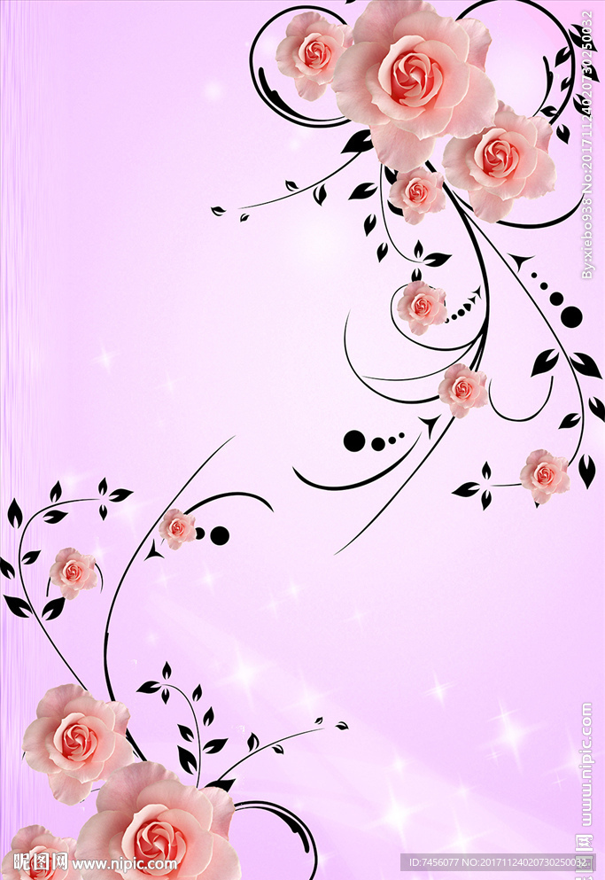 玫瑰花浪漫玄关过道