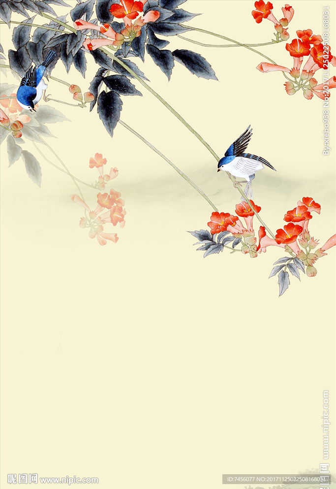 花鸟中式玄关过道