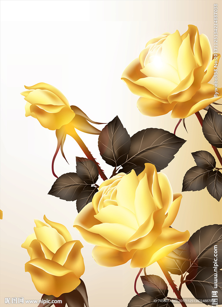 金色玫瑰花束玄关过道