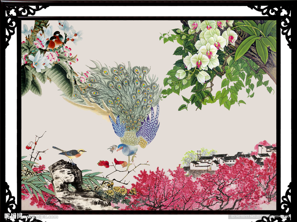 国画孔雀