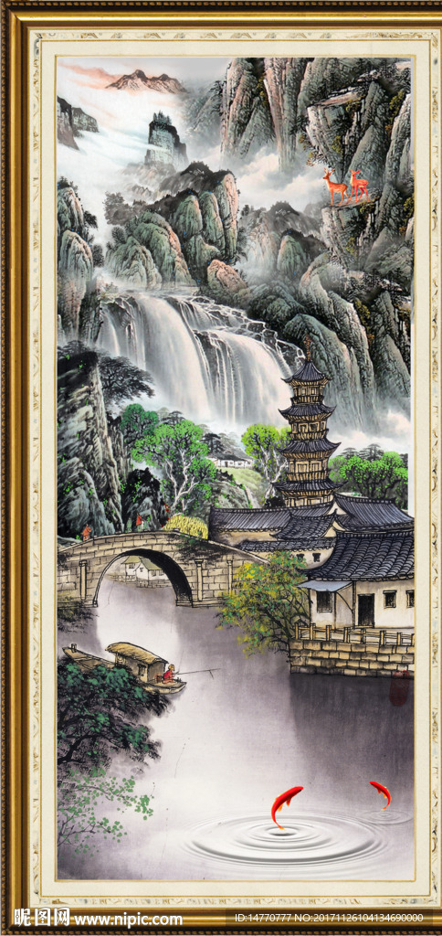 竖幅国画