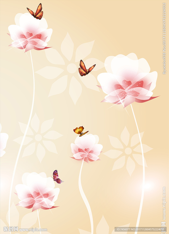 蝶恋透明花卉简约玄关过道