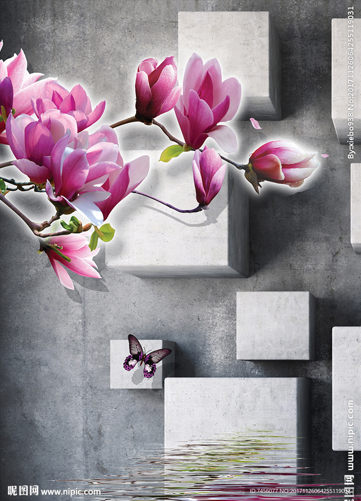 蝶恋兰花立体玄关过道