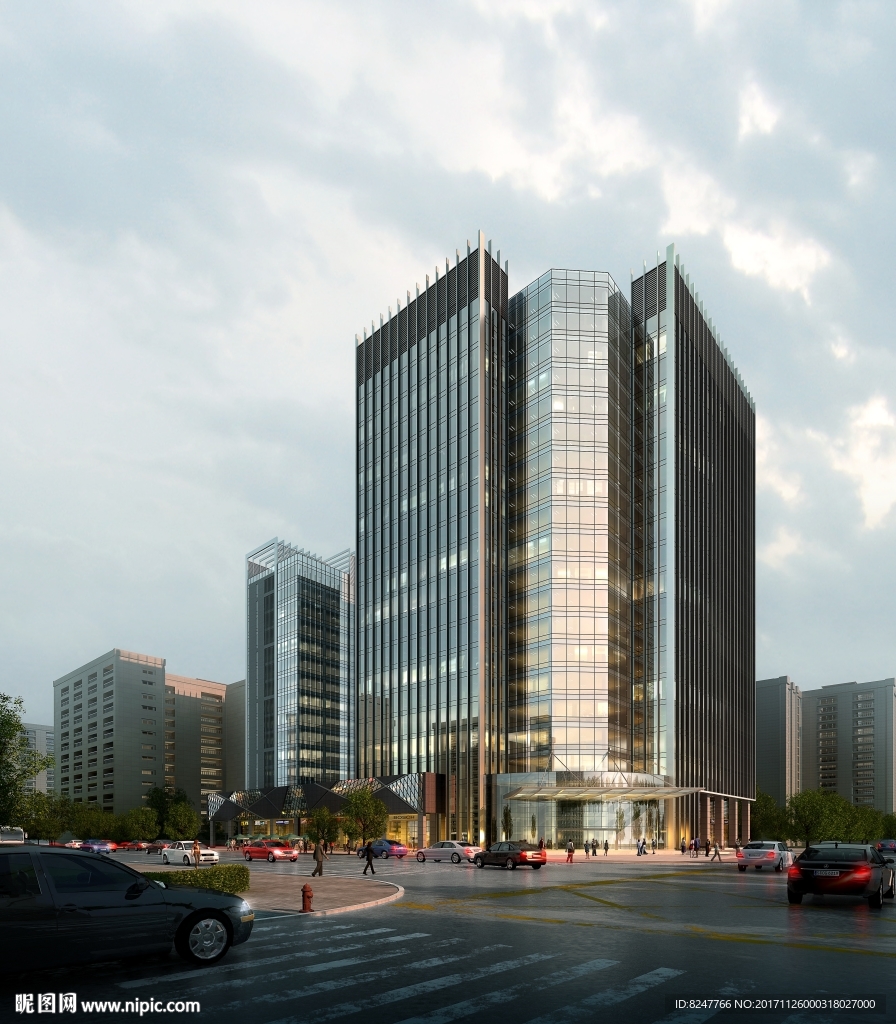 商务大厦建筑效果图图片