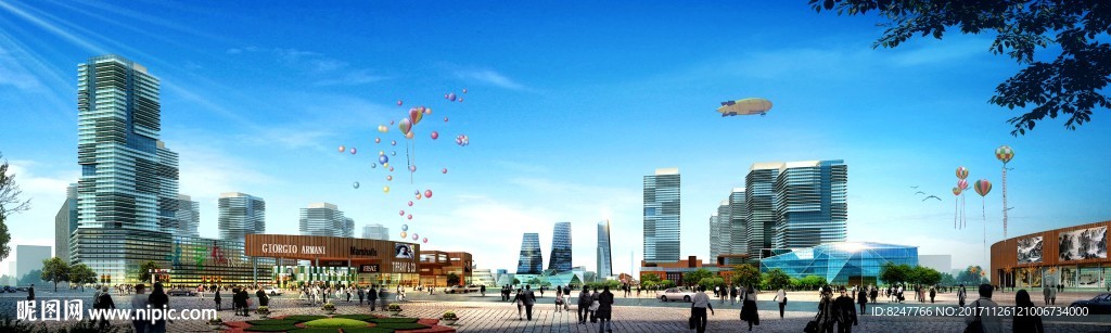 繁华CBD商业中心建筑效果图