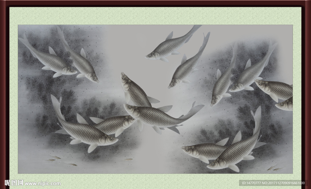 水墨图 鲫鱼图