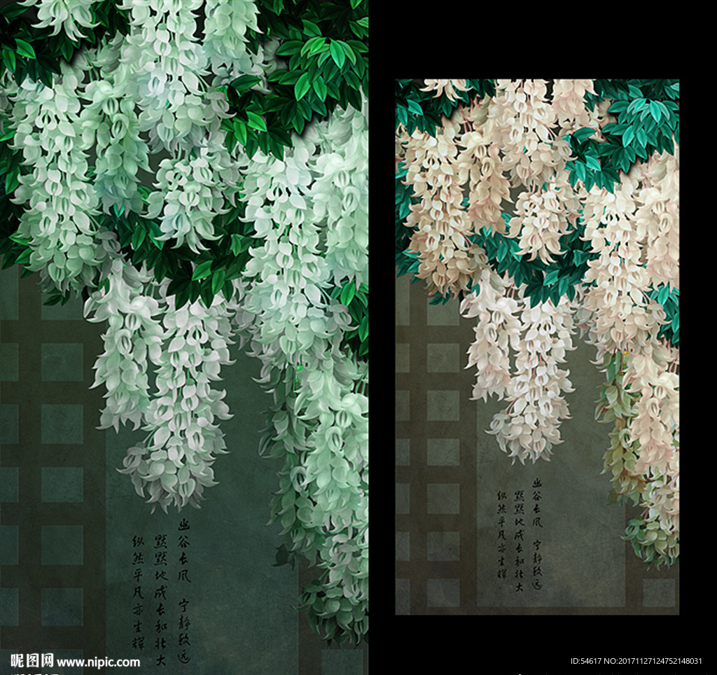 工笔装饰画 手绘花鸟