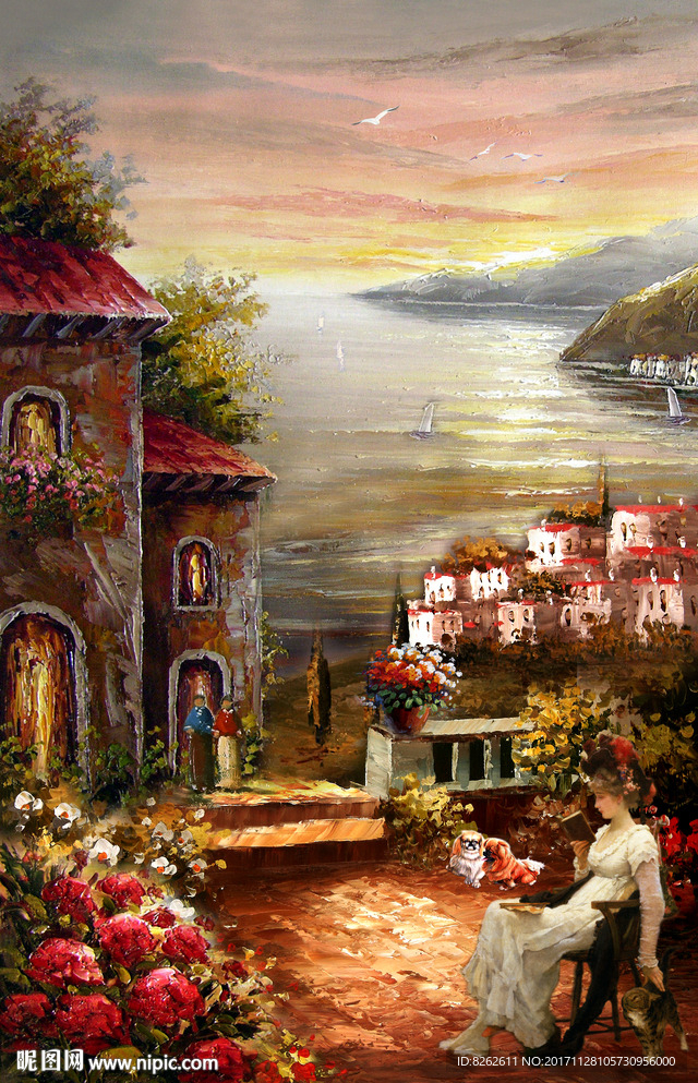 油画设计图__风景_psd分层素材_设计图库_昵图网nipic.com