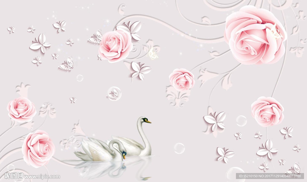 梦幻玫瑰花朵