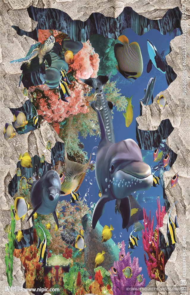 海底世界地板画