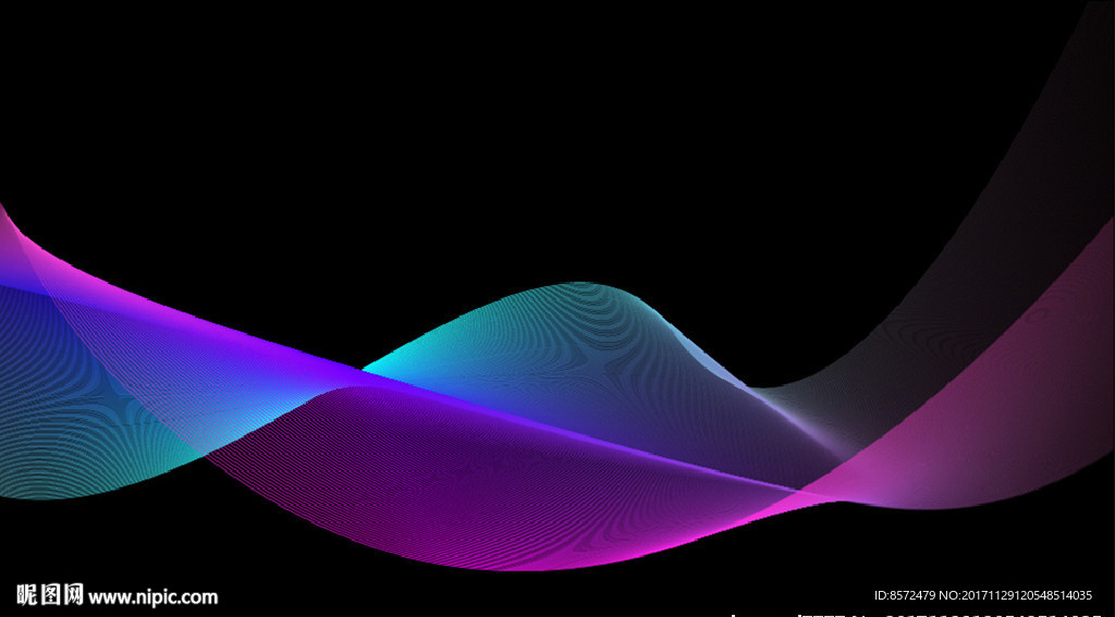 蓝紫线条曲线背景